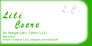 lili csere business card